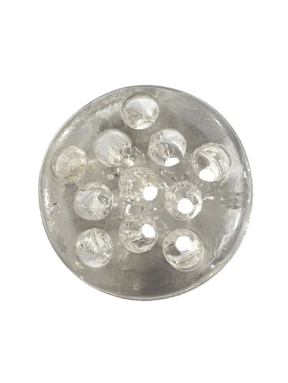 Clear Glass Flower Frog Round Floral Arrangement Holder Vintage 3 Inches
